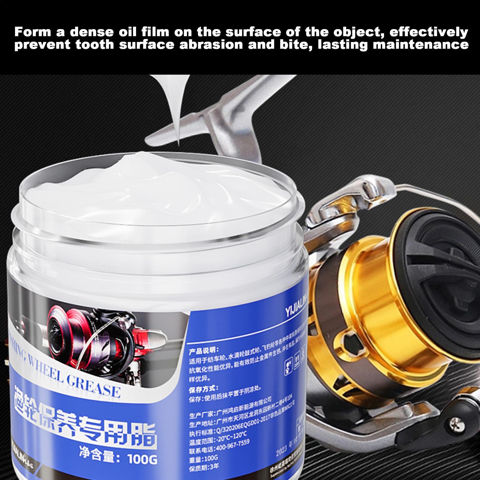 Fly Reel - 100g 釣り用リールメンテナンスオイルとグリース ベアリング潤滑剤 ギア保護グリース 錆び防止 耐酸素性