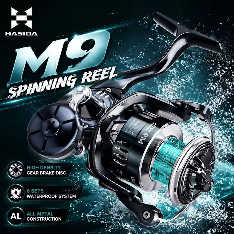 HASIDA M9 スピニングリール。フルメタル製で、海水に - Trolling Reel のレビューと価格