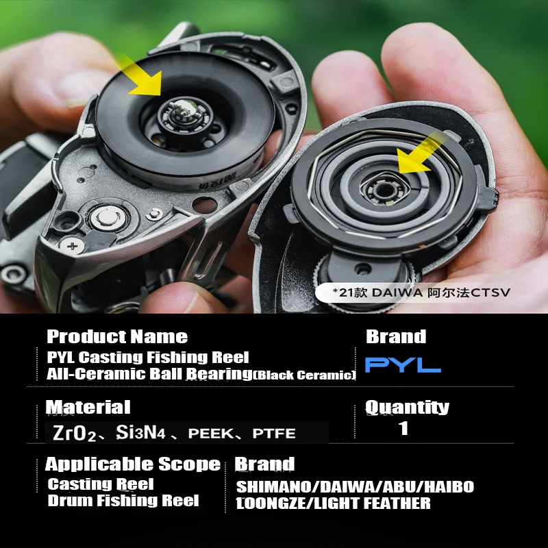 PYL キャストフィッシングリール、オールセラミックブラック - Reel Repair Kit のレビューと価格