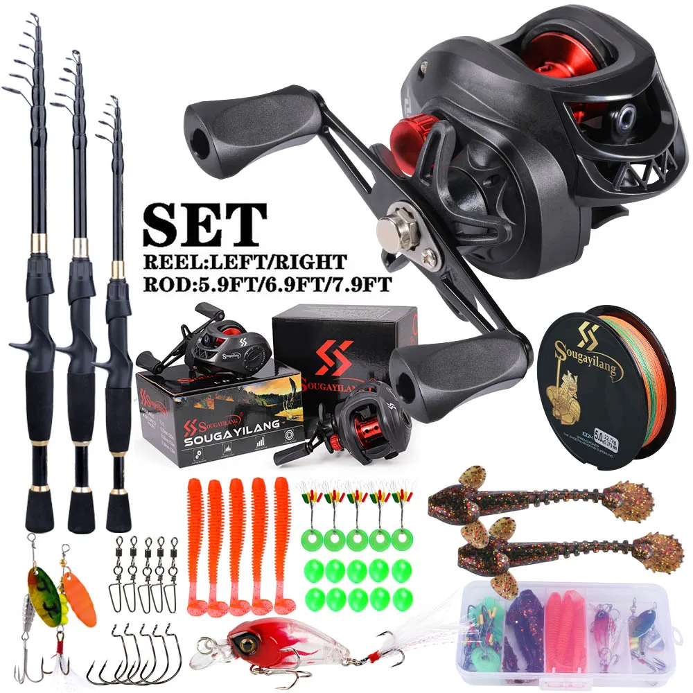 Sougayilang-フィッシングロッドとリール,完全キッ - Spincast Reel のレビューと価格